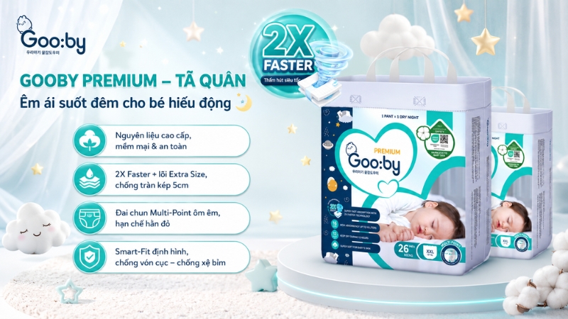 Dòng Gooby Premium - Tã quần nhiều công nghệ hiện đại Dòng Gooby Premium - Tã quần nhiều công nghệ hiện đại