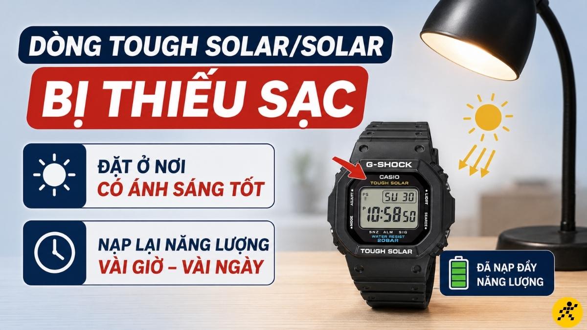D&ograve;ng Tough Solar/Solar bị thiếu sạc