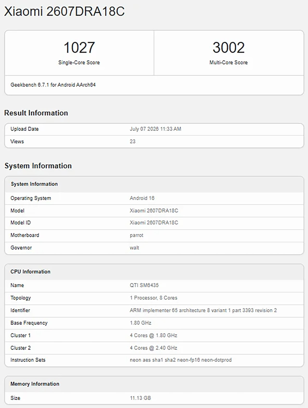 Redmi Note 17 Lộ Diện Trên Geekbench Redmi Note 17 Lộ Diện Trên Geekbench