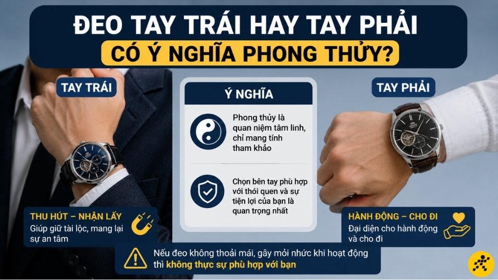 Ý nghĩa phong thủy của tay đeo đồng hồ nam Ý nghĩa phong thủy của tay đeo đồng hồ nam