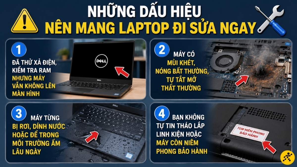 Dấu hiệu nên mang laptop đi sửa chữa ngay