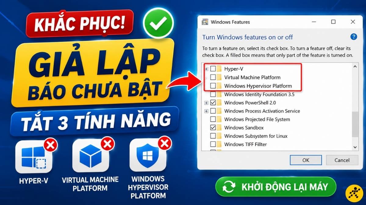 Tắt dấu tích của các mục Tắt dấu tích của các mục