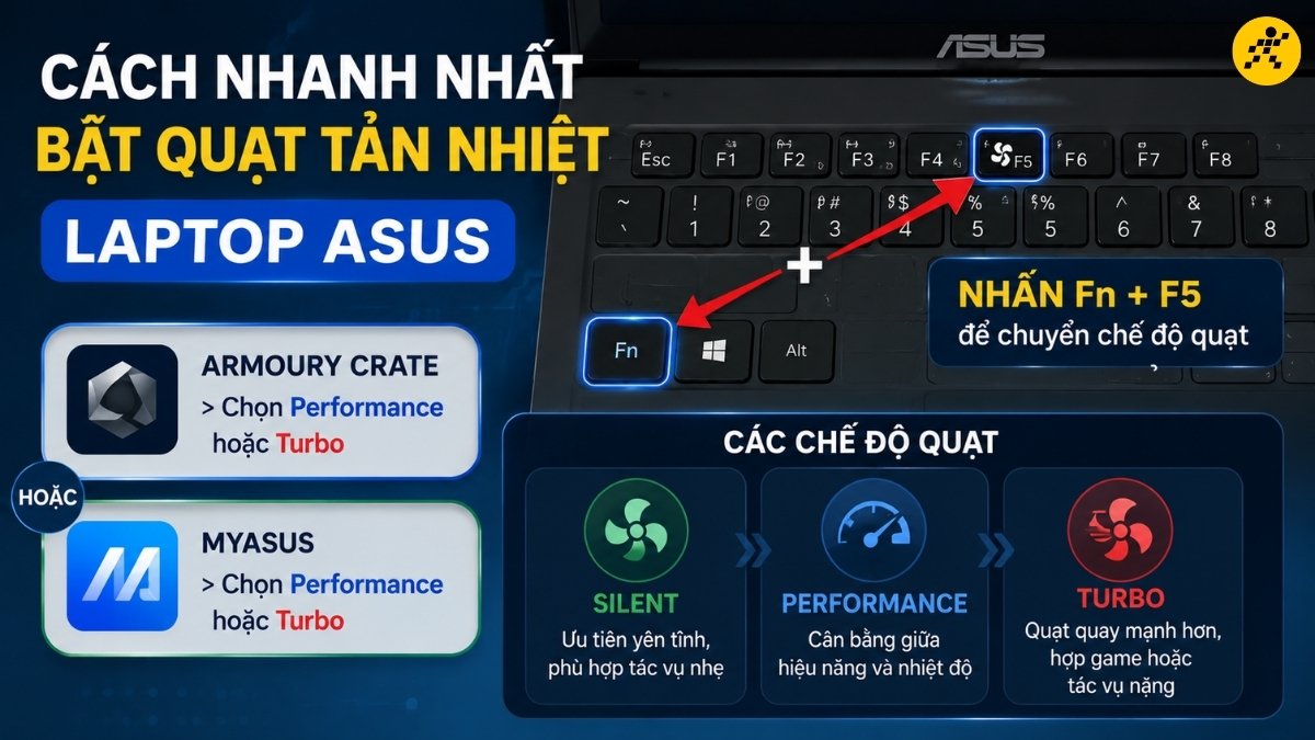 Cách bật quạt tản nhiệt laptop ASUS nhanh nhất Cách bật quạt tản nhiệt laptop ASUS nhanh nhất