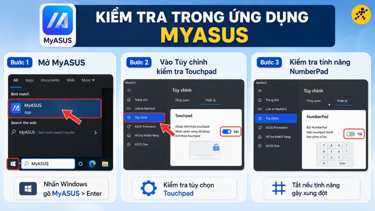 Kiểm tra trong ứng dụng MyASUS Kiểm tra trong ứng dụng MyASUS
