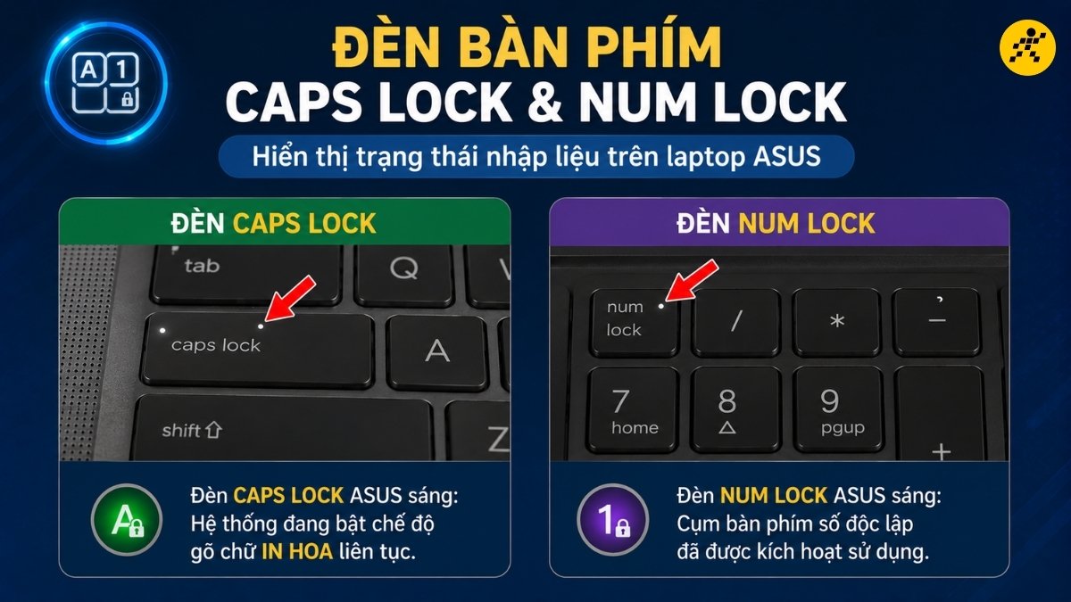 Đèn bàn phím Caps Lock và Num Lock Đèn bàn phím Caps Lock và Num Lock