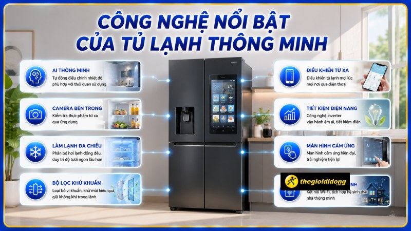 Lợi ích khi sử dụng tủ lạnh thông minh trong gia đình hiện đại Lợi ích khi sử dụng tủ lạnh thông minh trong gia đình hiện đại