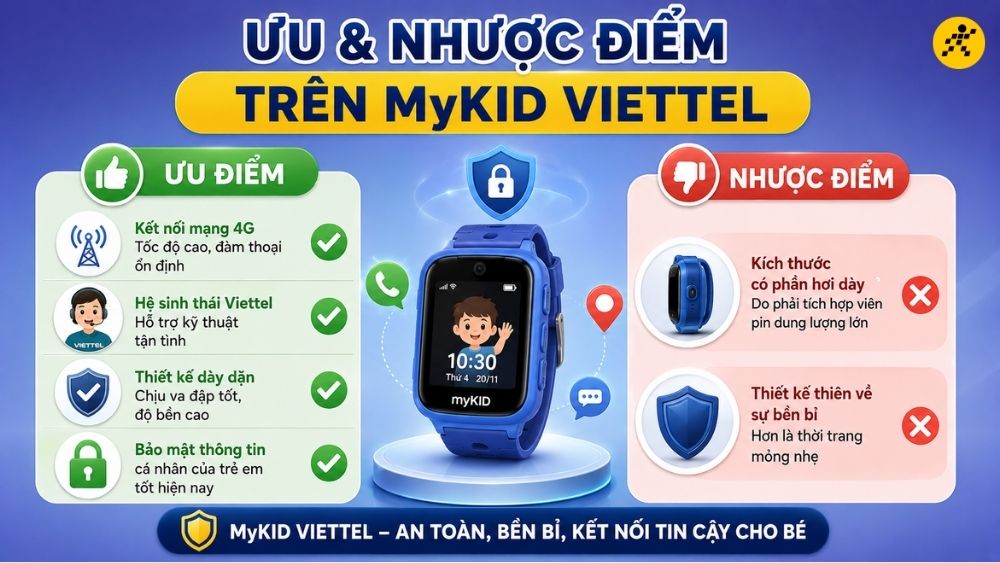 Ưu v&agrave; nhược điểm tr&ecirc;n MyKID Viettel