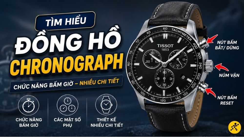 Chronograph là đồng hồ có chức năng bấm giờ Chronograph là đồng hồ có chức năng bấm giờ