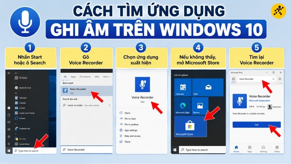 Cách tìm ứng dụng ghi âm trên Windows 10 Cách tìm ứng dụng ghi âm trên Windows 10