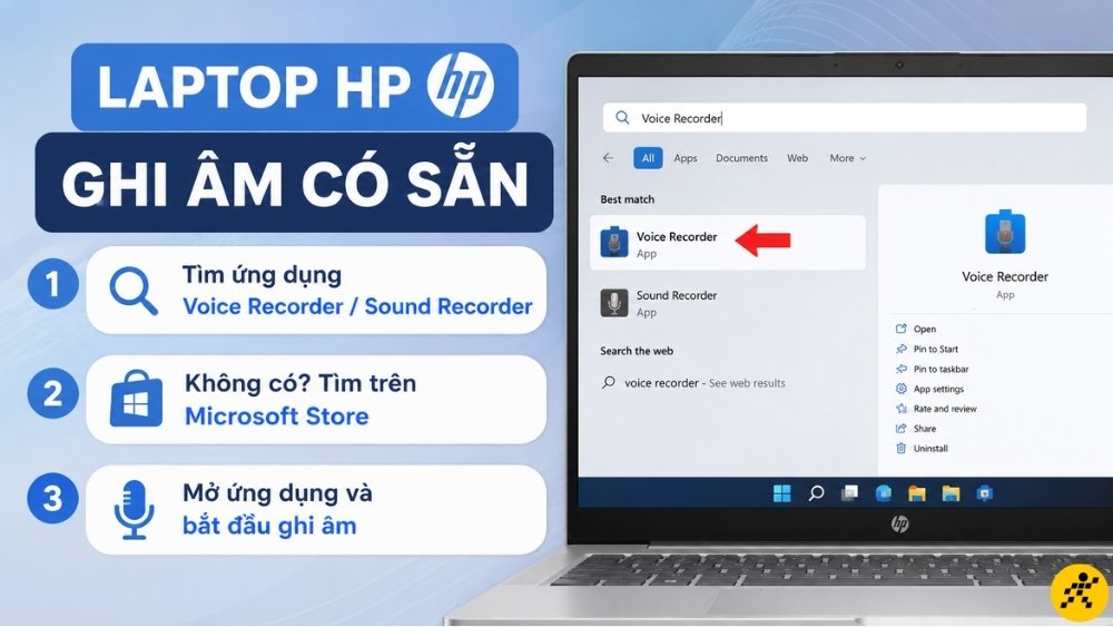 Laptop HP thường có sẵn ứng dụng ghi âm Laptop HP thường có sẵn ứng dụng ghi âm