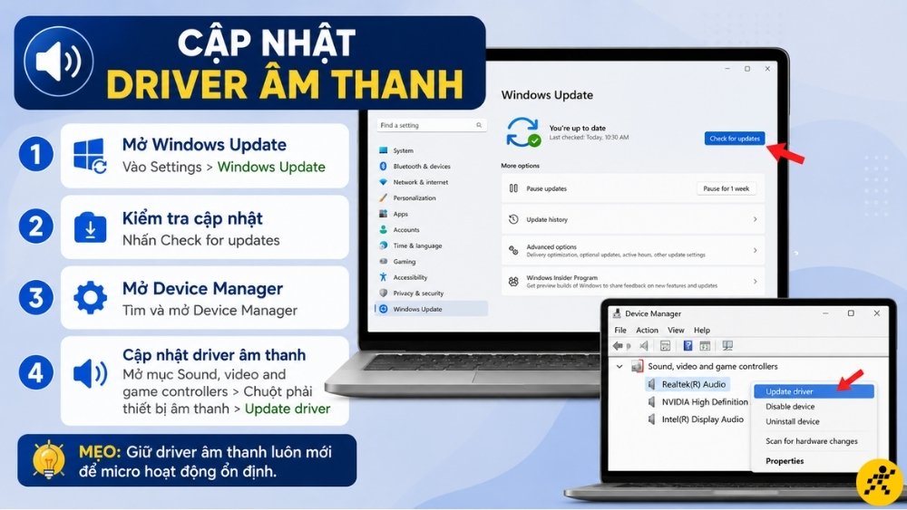 Cập nhật driver âm thanh Cập nhật driver âm thanh