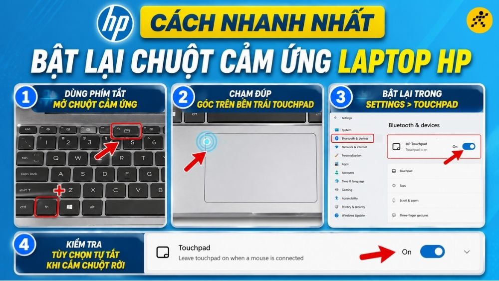 Cách nhanh nhất để bật lại chuột cảm ứng laptop HP Cách nhanh nhất để bật lại chuột cảm ứng laptop HP