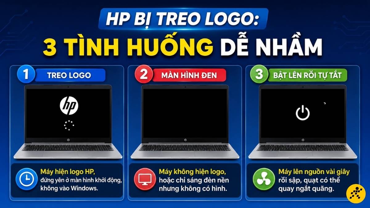 Laptop HP bị treo logo Laptop HP bị treo logo