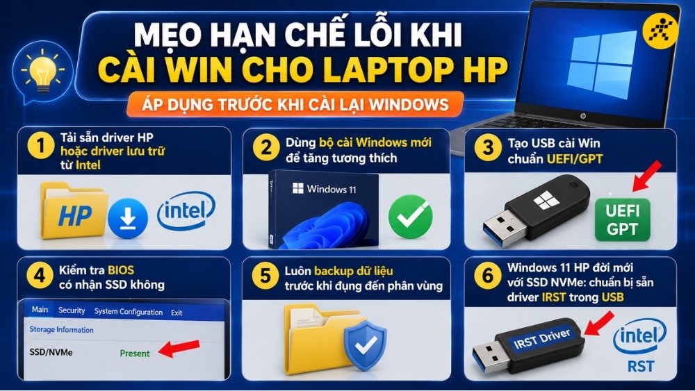 Mẹo để hạn chế lỗi n&agrave;y khi trước khi c&agrave;i lại Windows