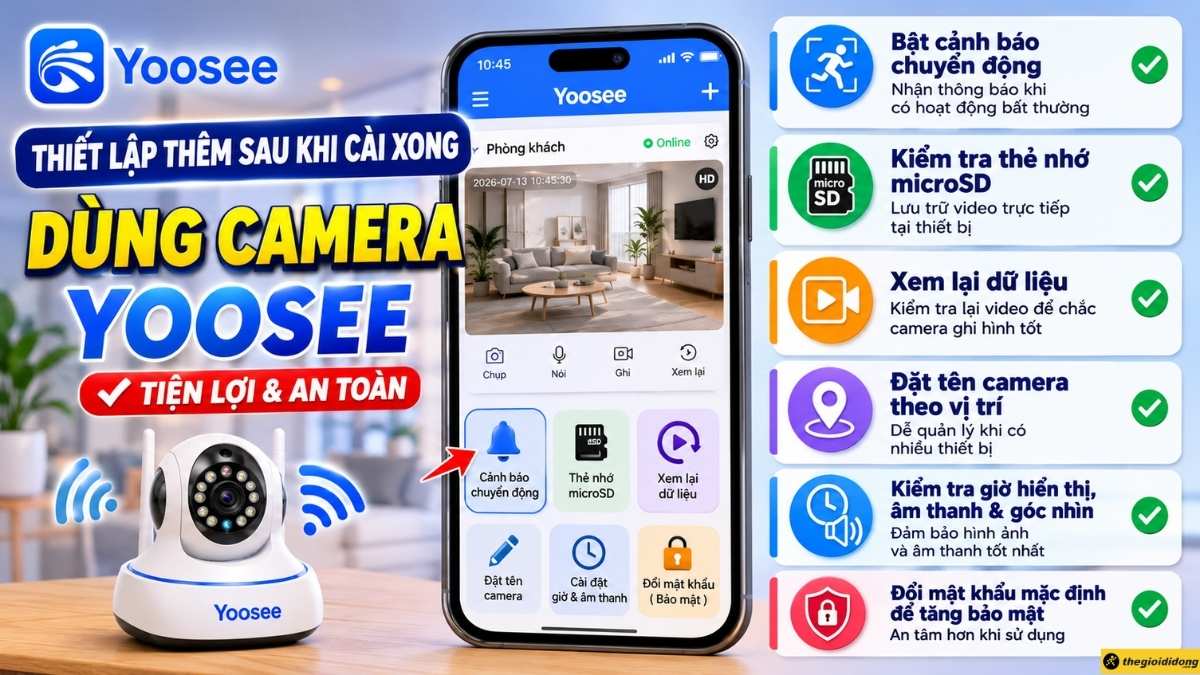 Thiết lập camera sau khi cài xong