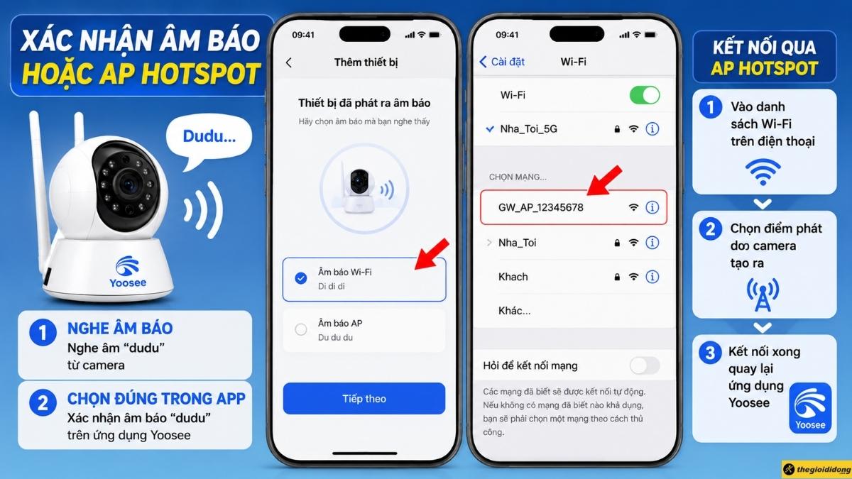 Xác nhận âm báo hoặc AP hotspot
