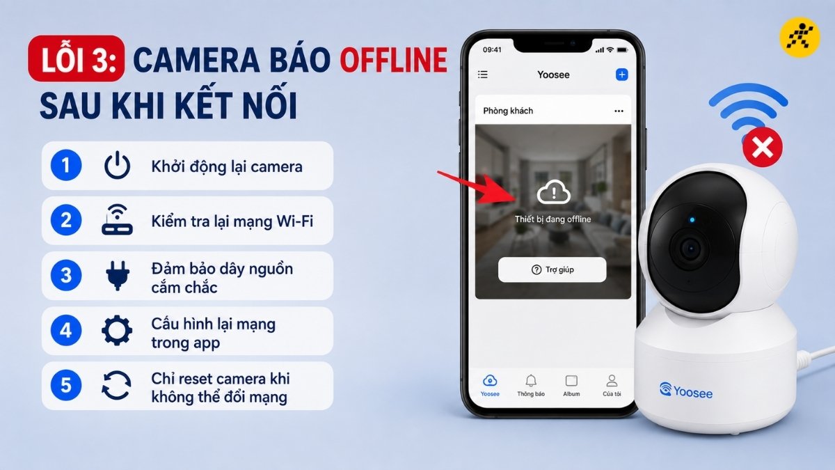 Camera báo offline sau khi kết nối Camera báo offline sau khi kết nối