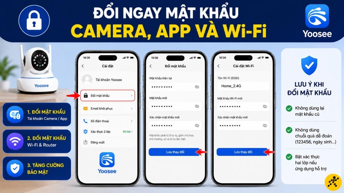 Lưu ý khi đổi mật khẩu: