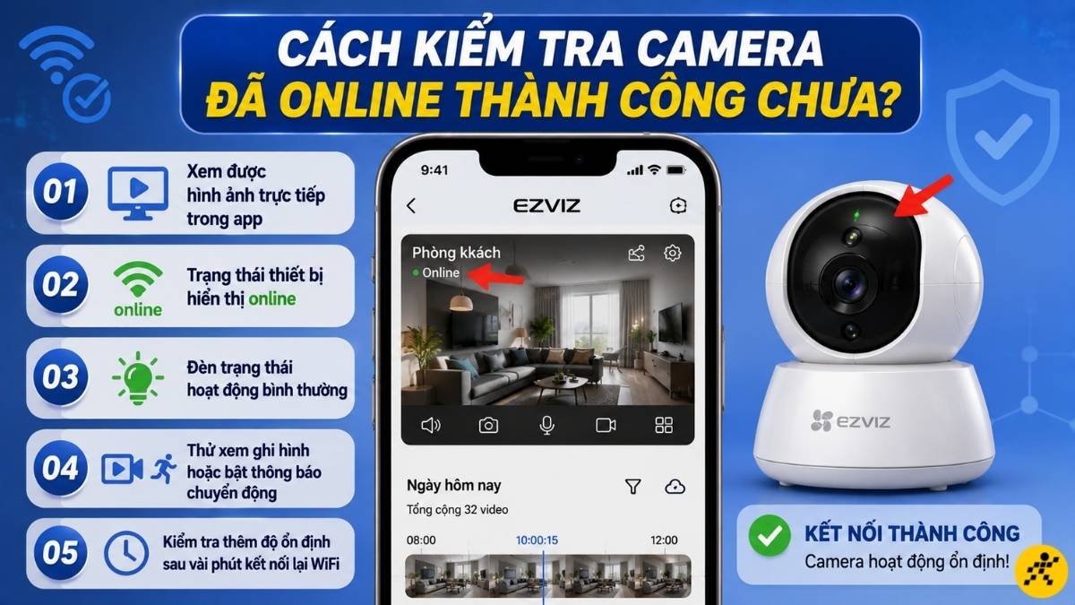 Cách kiểm tra camera đã online thành công chưa Cách kiểm tra camera đã online thành công chưa