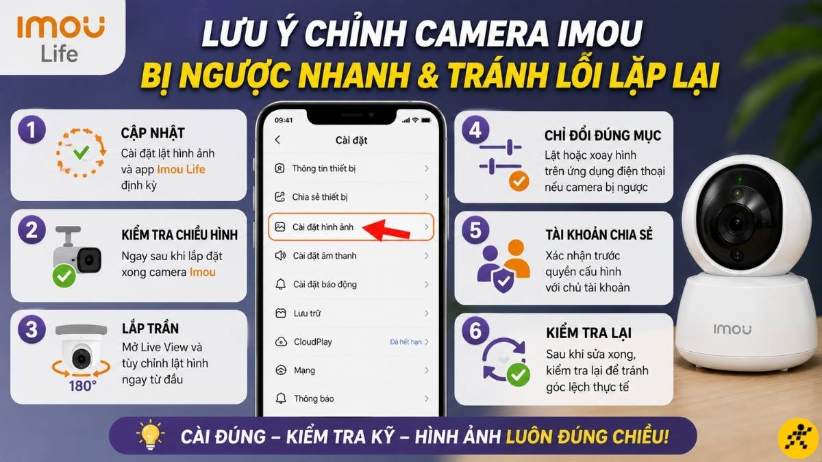 Lưu ý để chỉnh camera Imou bị ngược nhanh