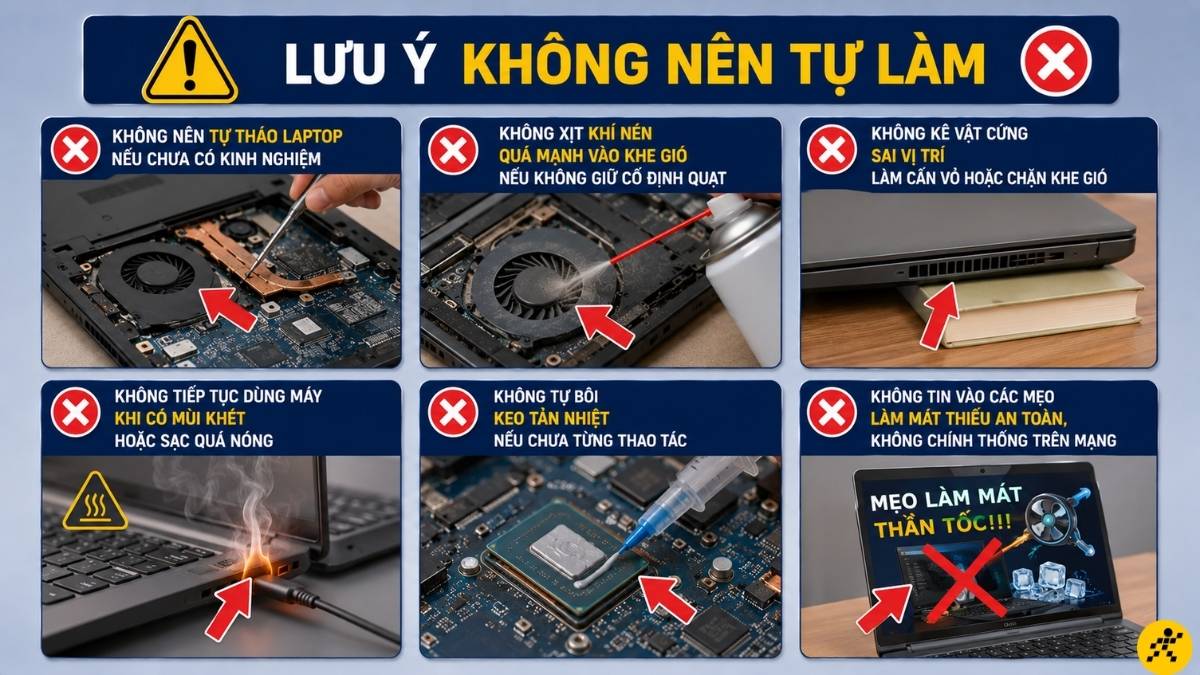 Lưu ý không nên tự làm khi laptop Lenovo bị nóng máy Lưu ý không nên tự làm khi laptop Lenovo bị nóng máy