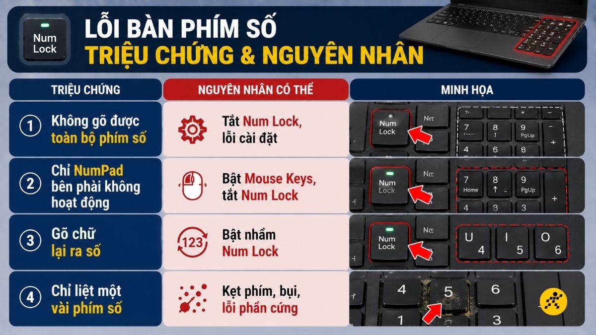 Lỗi bàn phím số laptop Lenovo Lỗi bàn phím số laptop Lenovo