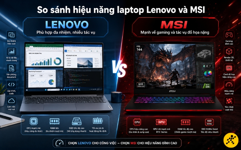 Lenovo phục vụ đa nhiệm - MSI mạnh về gaming Lenovo phục vụ đa nhiệm - MSI mạnh về gaming