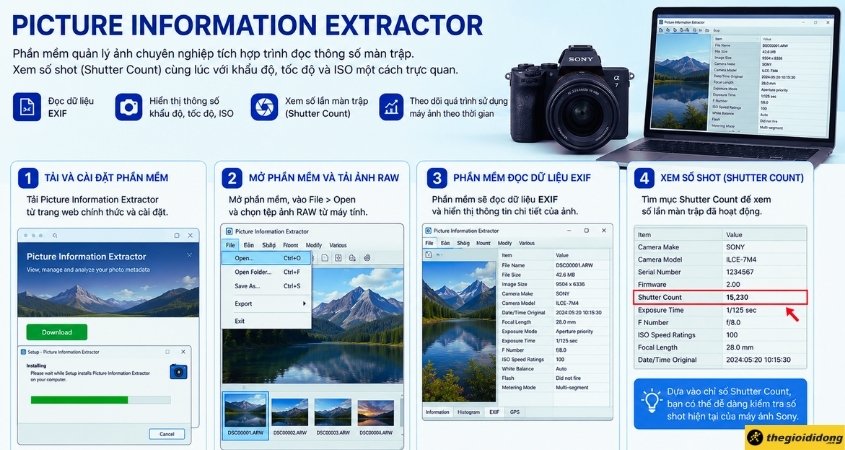 Check shot máy ảnh Sony bằng Picture Information Extractor Check shot máy ảnh Sony bằng Picture Information Extractor