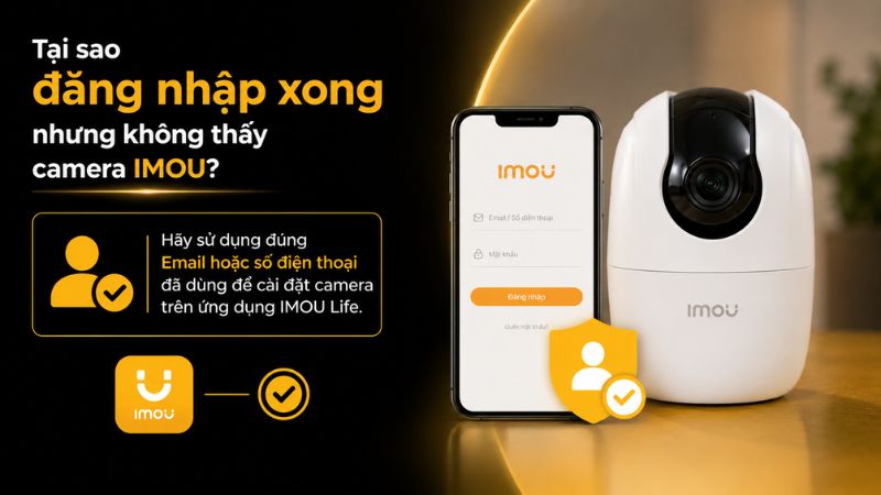 Tại sao đăng nhập xong kh&ocirc;ng thấy Camera IMOU
