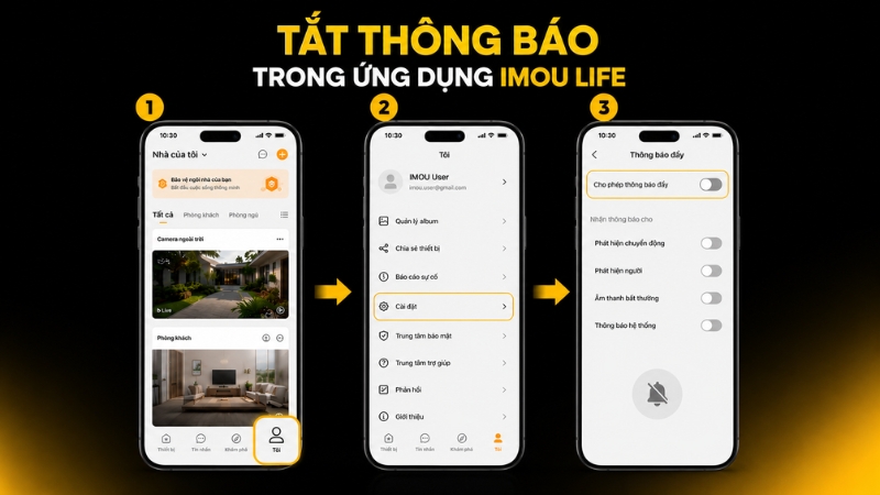 Tắt thông báo trên IMOU life Tắt thông báo trên IMOU life