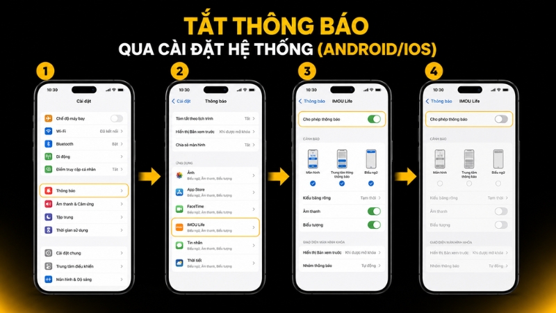 Tắt thông báo qua hệ điều hành Tắt thông báo qua hệ điều hành
