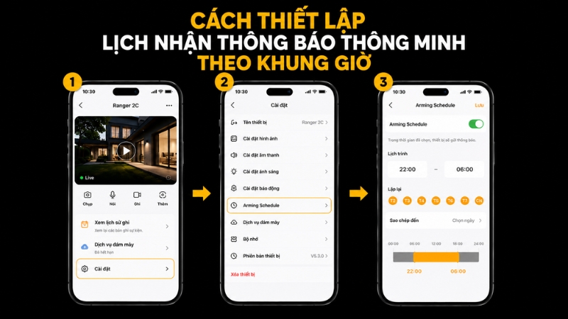 Đặt lịch tắt thông báo Đặt lịch tắt thông báo