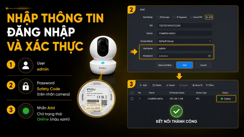 Nhập thông tin Camera vào phần mềm Nhập thông tin Camera vào phần mềm
