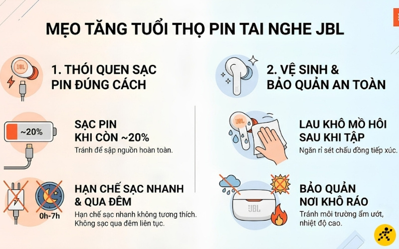 Mẹo sử dụng giúp tăng tuổi thọ pin tai nghe JBL Mẹo sử dụng giúp tăng tuổi thọ pin tai nghe JBL