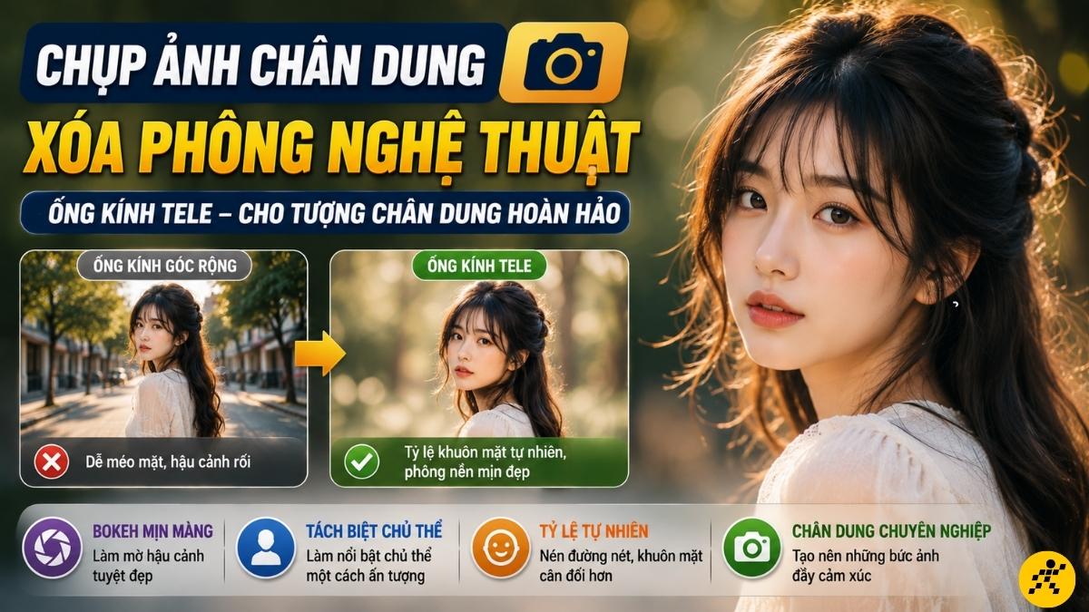 Chụp ảnh chân dung xóa phông nghệ thuật Chụp ảnh chân dung xóa phông nghệ thuật