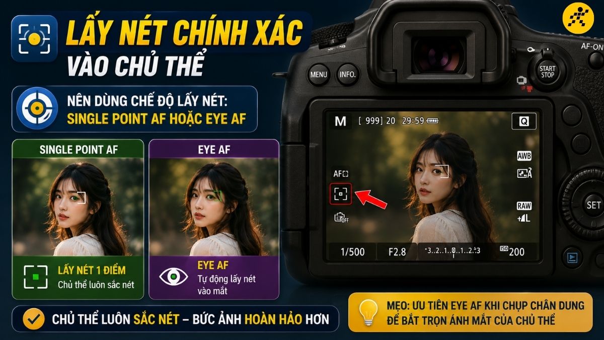 Lấy nét chính xác vào chủ thể Lấy nét chính xác vào chủ thể