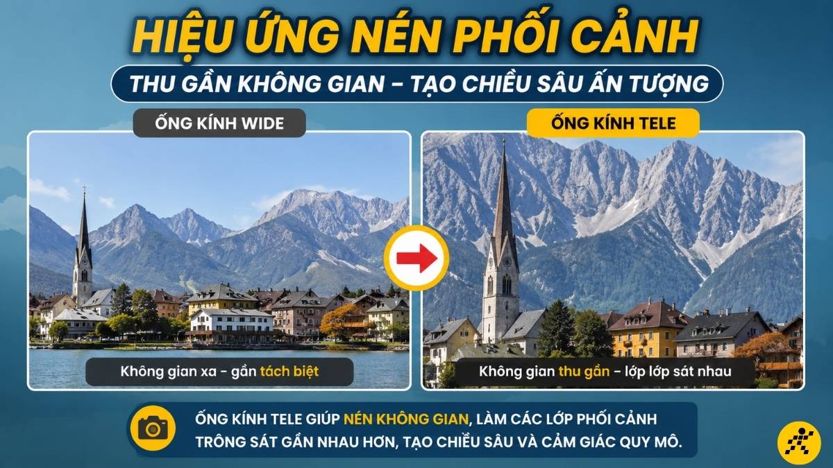 Hiệu ứng nén phối cảnh (Compression Effect) Hiệu ứng nén phối cảnh (Compression Effect)