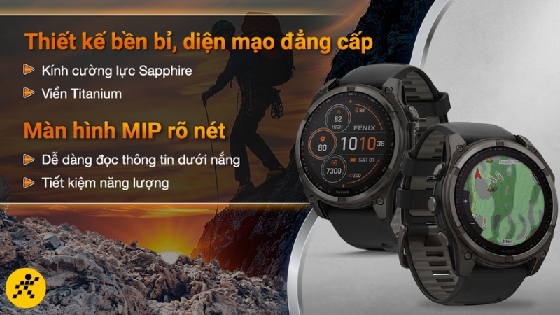 Garmin Fenix 8 Solar có thiết kế không ấn tượng bằng bản AMOLED, nhưng tiết kiệm pin tốt Garmin Fenix 8 Solar có thiết kế không ấn tượng bằng bản AMOLED, nhưng tiết kiệm pin tốt