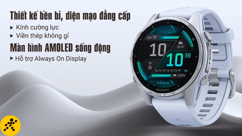 Chế độ Always-on Display giúp màn hình luôn đẹp và sáng nhưng lại cực kỳ hao pin trên Garmin Fenix 8 AMOLED Chế độ Always-on Display giúp màn hình luôn đẹp và sáng nhưng lại cực kỳ hao pin trên Garmin Fenix 8 AMOLED