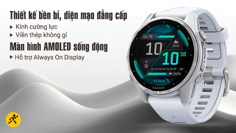 Với độ phân giải 416 x 416 pixels,Garmin Fenix 8 mang đến trải nghiệm thị giác sắc nét Với độ phân giải 416 x 416 pixels,Garmin Fenix 8 mang đến trải nghiệm thị giác sắc nét