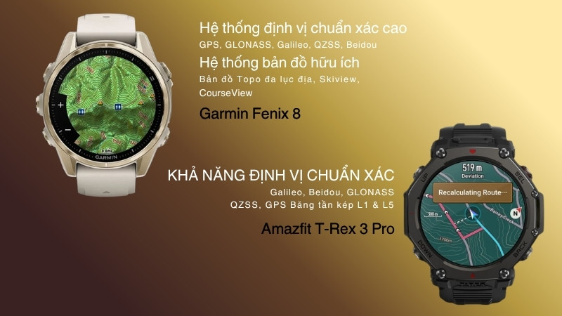 Cả 2 đồng hồ thông minh đều có dải thông số kỹ thuật đỉnh cao chuẩn mực của dòng thiết bị chuyên nghiệp Cả 2 đồng hồ thông minh đều có dải thông số kỹ thuật đỉnh cao chuẩn mực của dòng thiết bị chuyên nghiệp