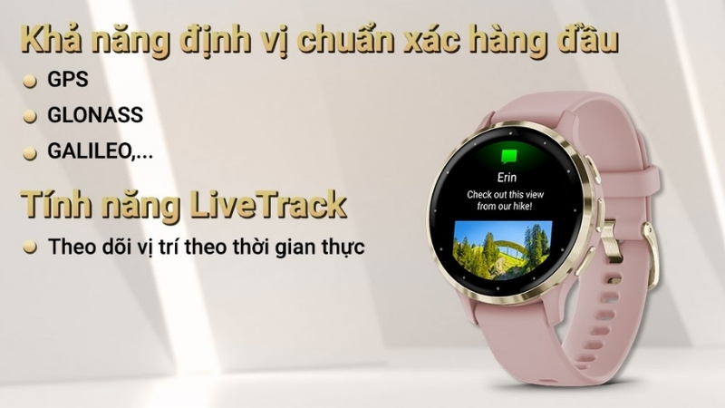 Venu 3S được tích hợp mạng vệ tinh gồm ba hệ thống định vị GPS, GLONASS và Galileo Venu 3S được tích hợp mạng vệ tinh gồm ba hệ thống định vị GPS, GLONASS và Galileo