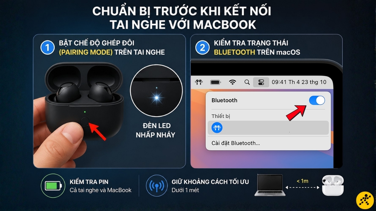 Chuẩn bị trước khi kết nối tai nghe với MacBook Chuẩn bị trước khi kết nối tai nghe với MacBook