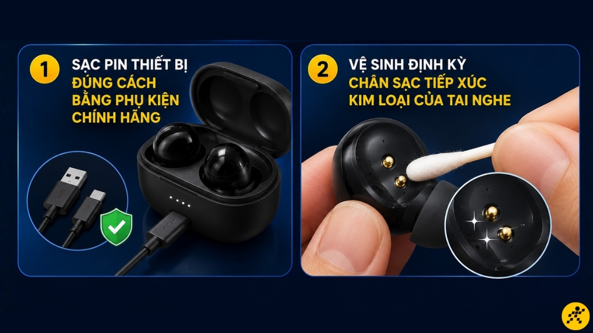 Sạc pin tai nghe bằng phụ kiện ch&iacute;nh h&atilde;ng