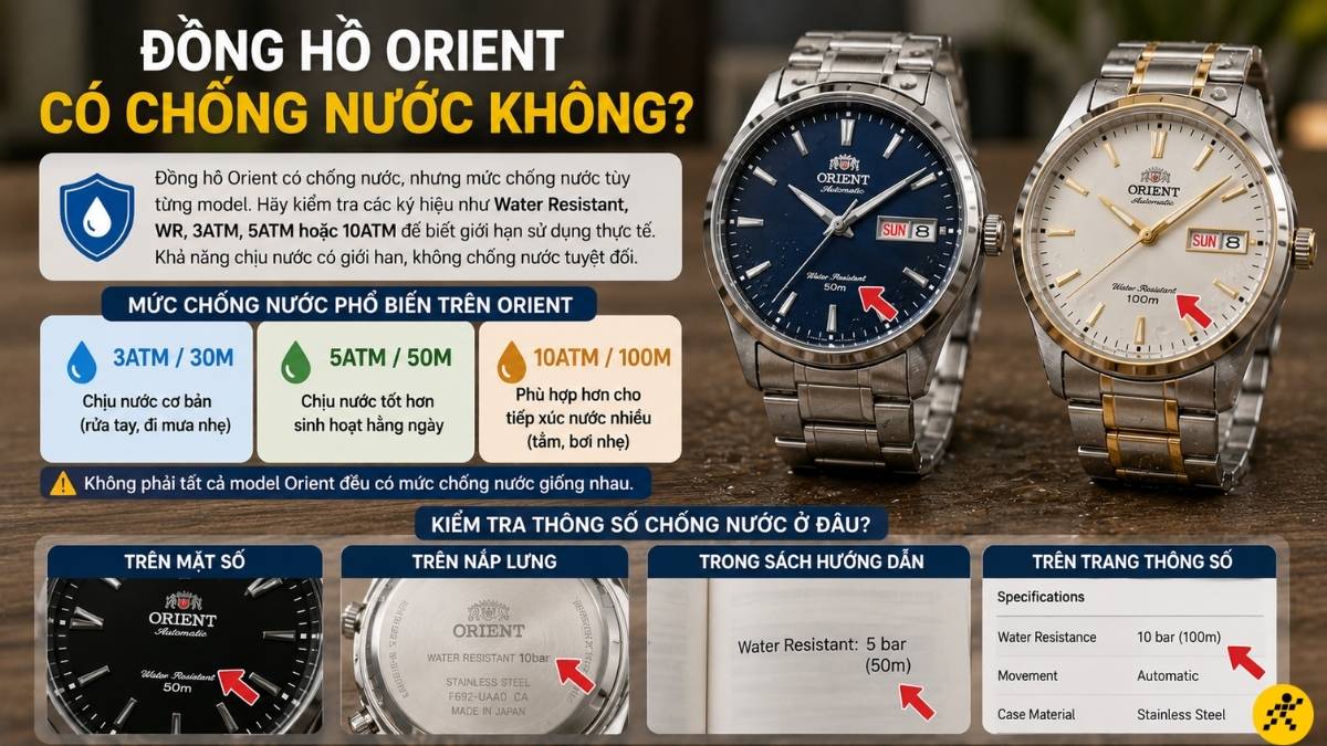 Đồng hồ Orient có chống nước Đồng hồ Orient có chống nước