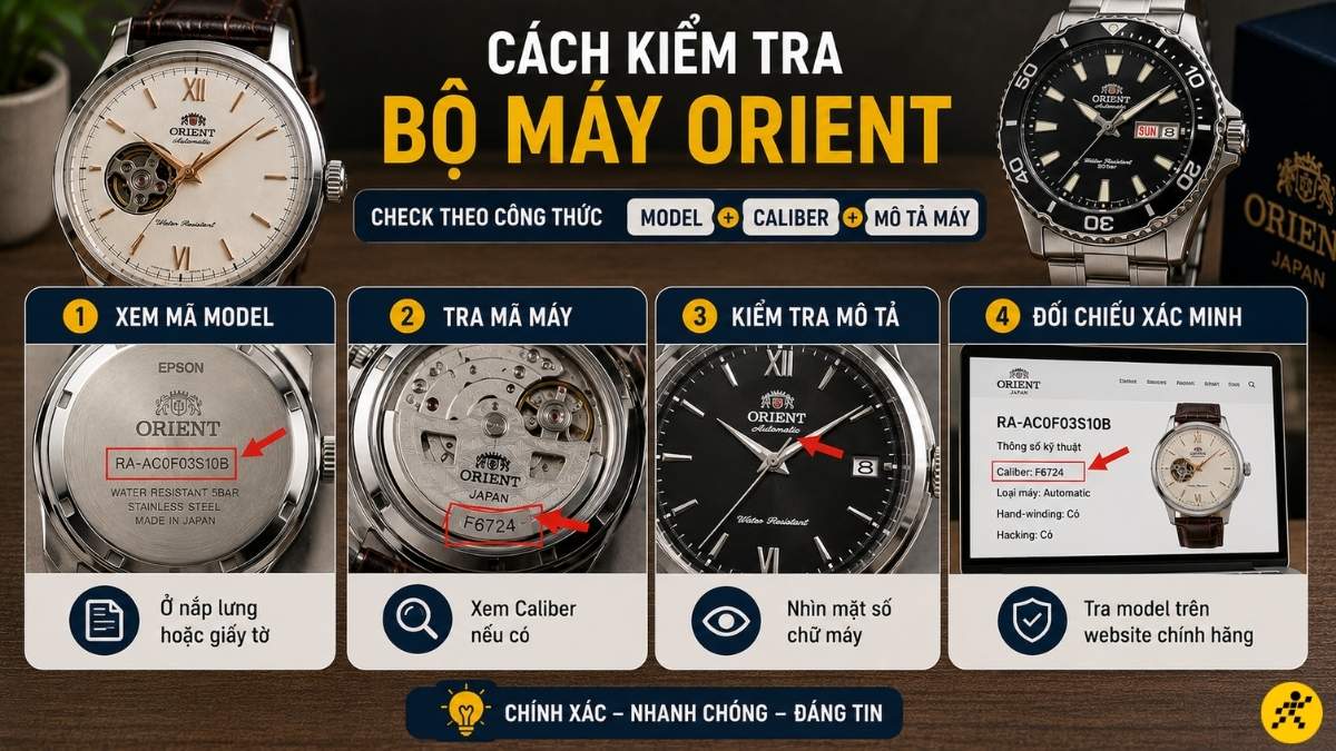C&aacute;ch kiểm tra bộ m&aacute;y của mẫu Orient cụ thể
