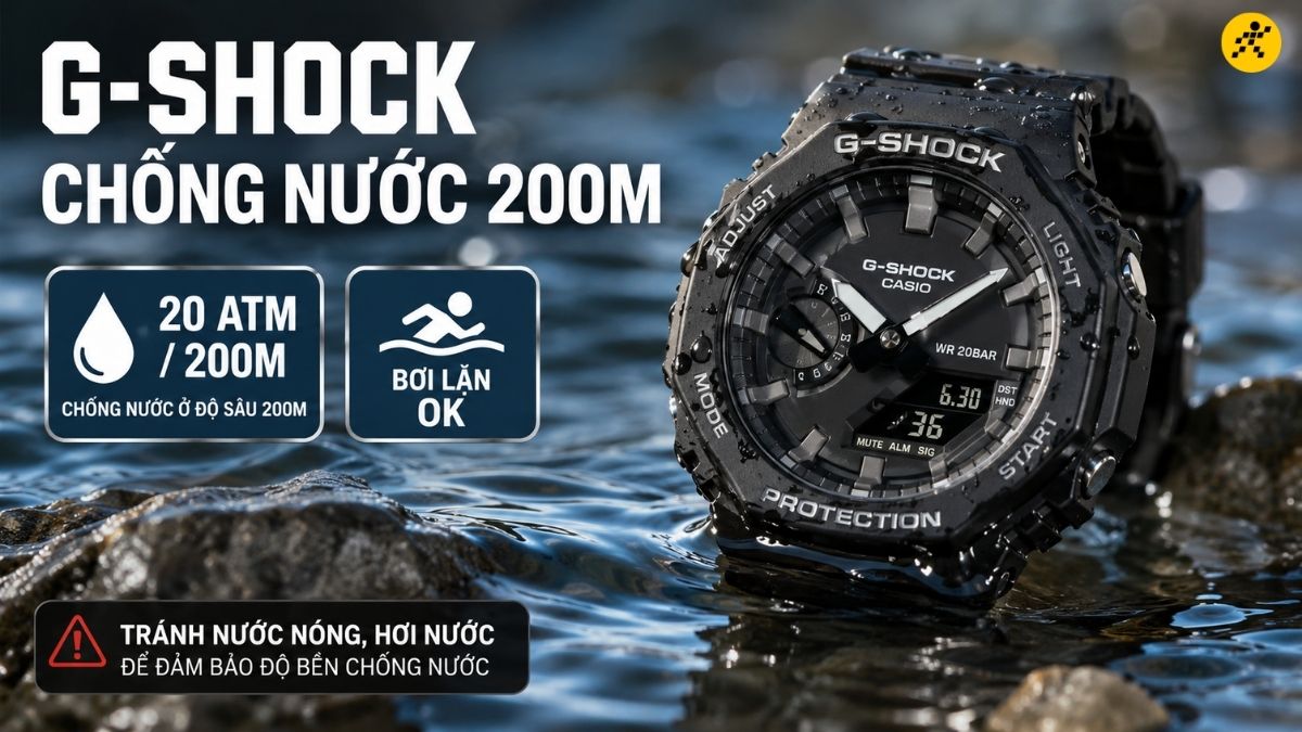 Phần lớn đồng hồ G-Shock đều chống nước rất tốt Phần lớn đồng hồ G-Shock đều chống nước rất tốt