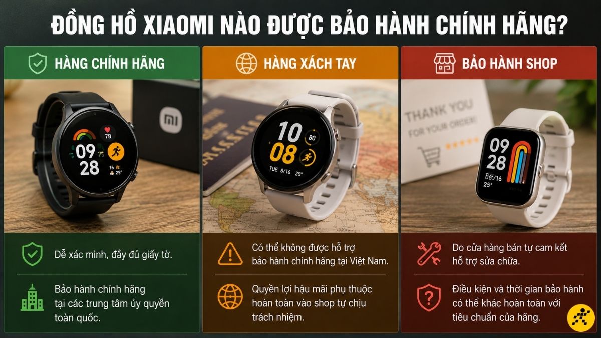 Các dòng đồng hồ Xiaomi được bảo hành chính hãng Các dòng đồng hồ Xiaomi được bảo hành chính hãng