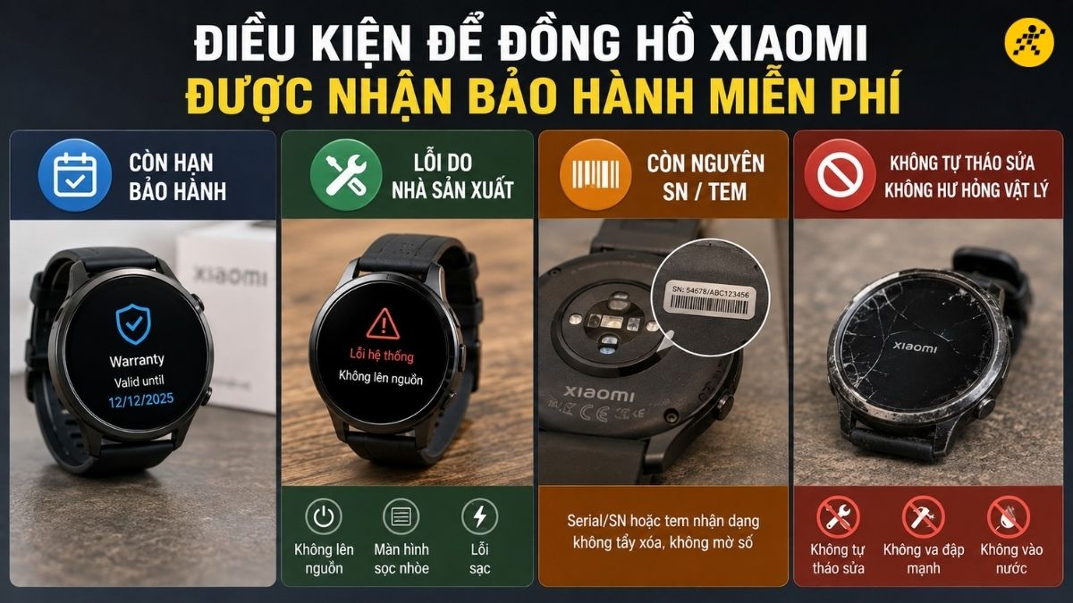 Điều kiện để đồng hồ Xiaomi được nhận bảo hành miễn phí Điều kiện để đồng hồ Xiaomi được nhận bảo hành miễn phí