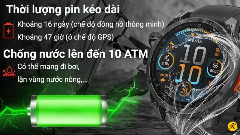 Phiên bản Garmin Fenix 47mm có thể lên tới 16 ngày Phiên bản Garmin Fenix 47mm có thể lên tới 16 ngày
